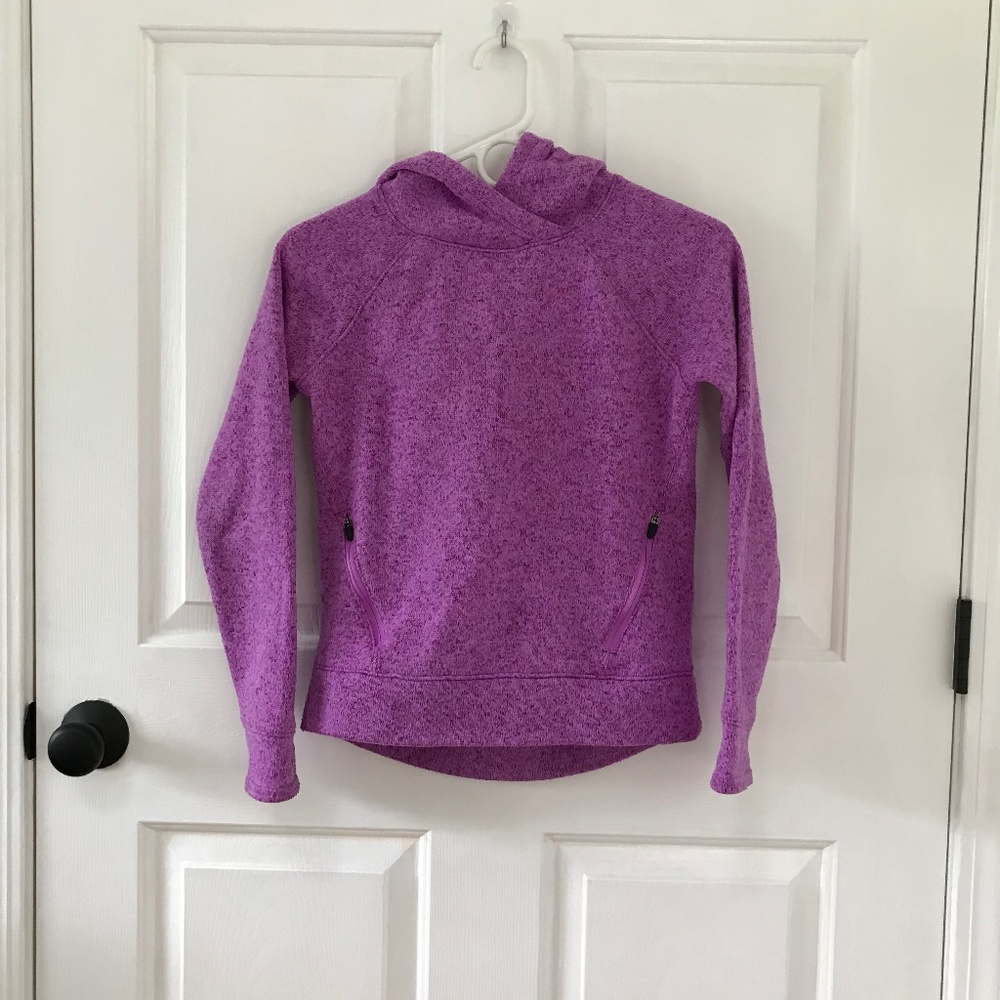 Old Navy Active purple pullover hoodie sweater thumb holes Girls Size 10 / 12 L